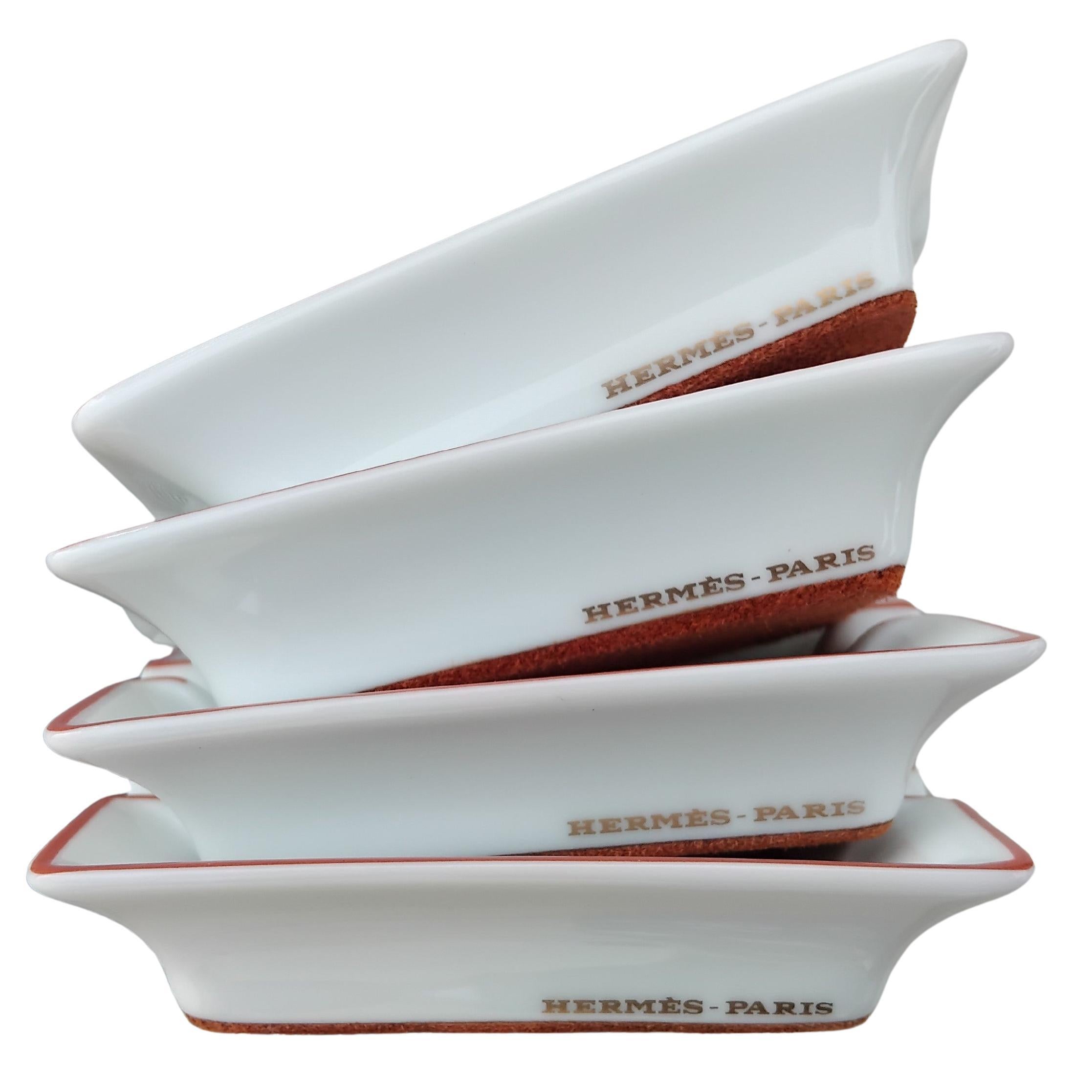 Hermès 4 piccoli posacenere vassoi Cani Equitazione Temi Texas in vendita 3