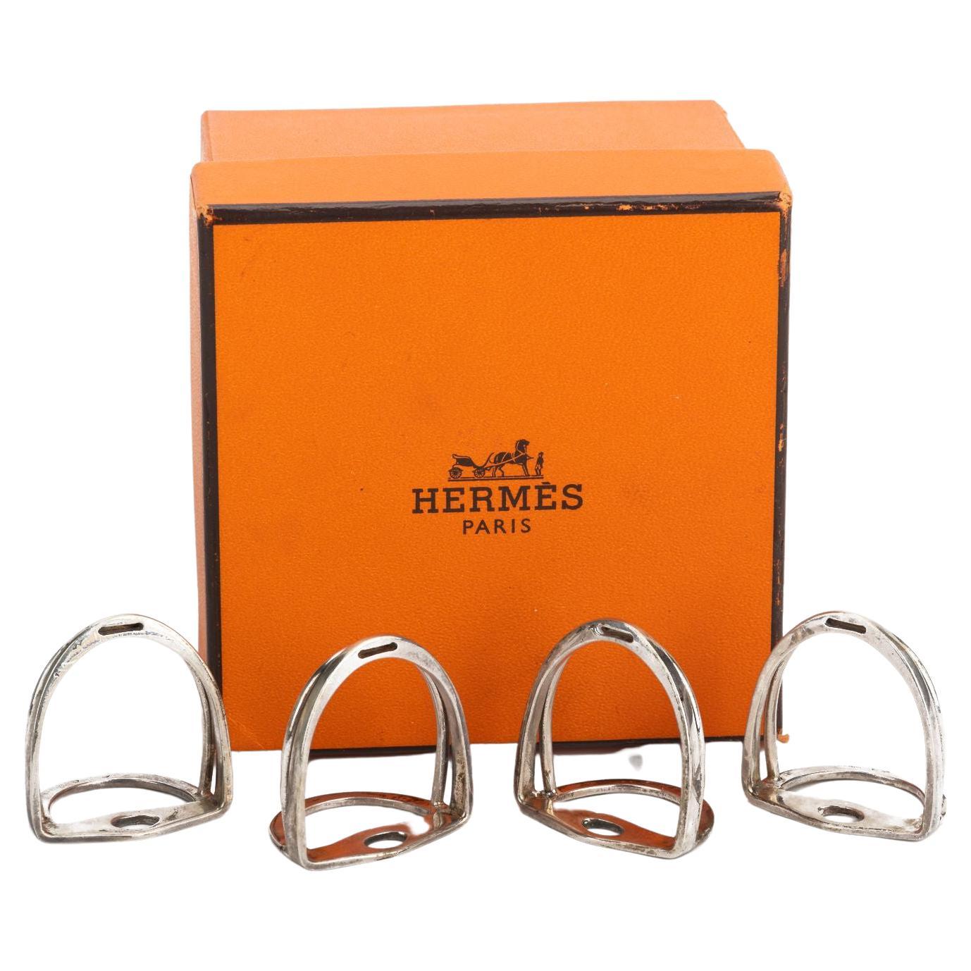 Hermès 4 Sterling Silver Place Holders For Sale