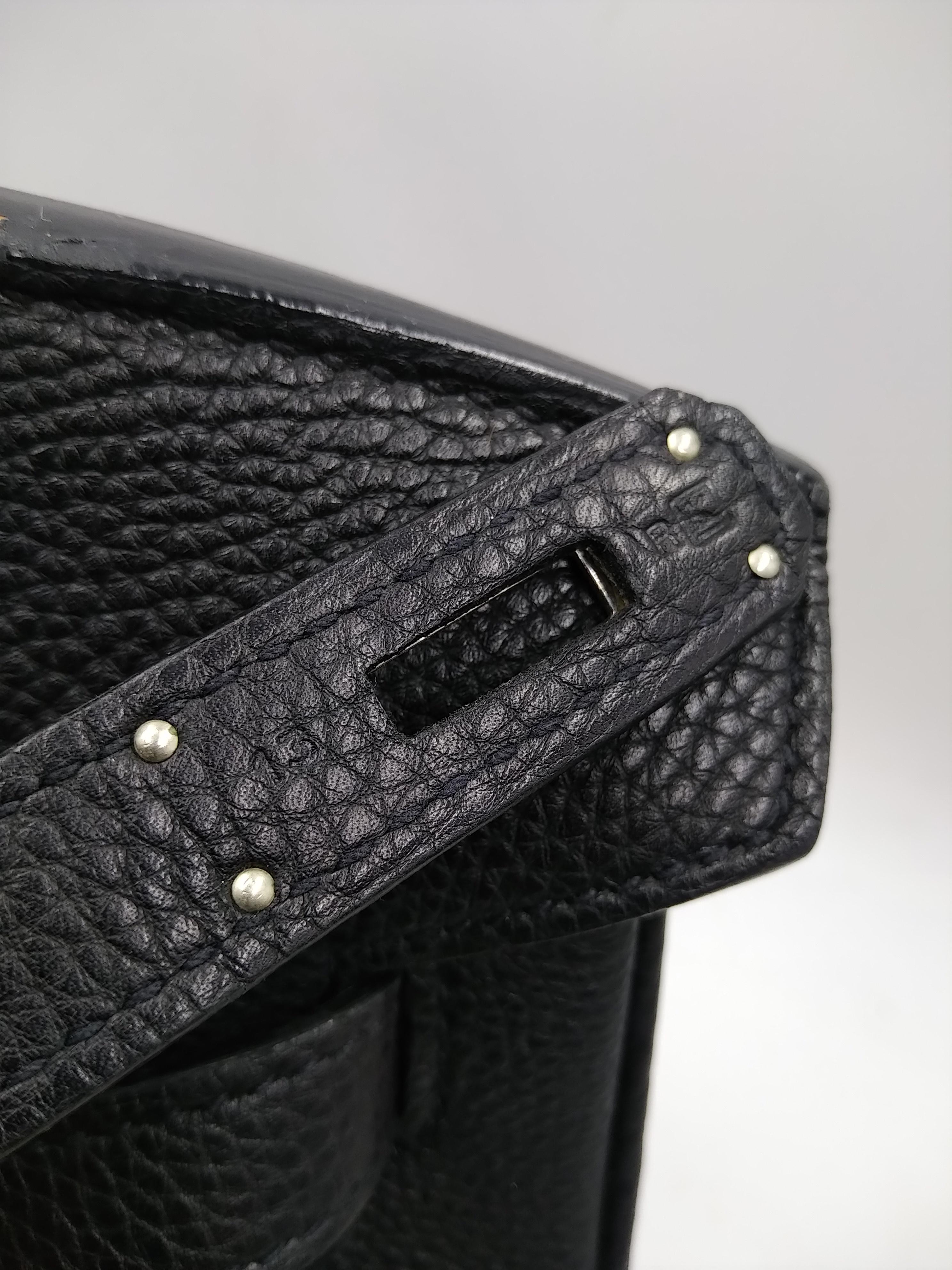 Women's or Men's Hermès 40 cm Black Togo Leather Palladium Plated Birkin Bag