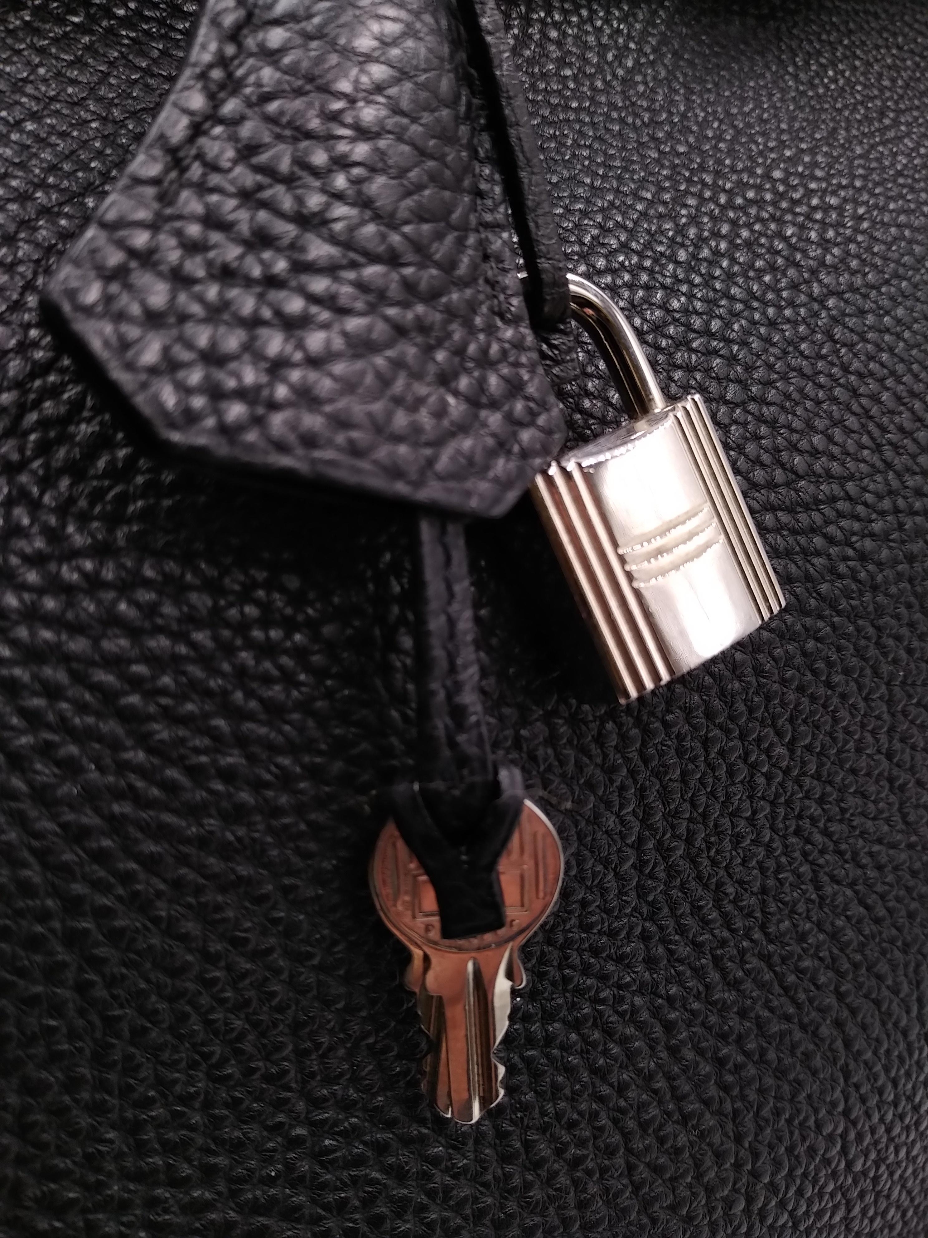 Hermès 40 cm Black Togo Leather Palladium Plated Birkin Bag 2