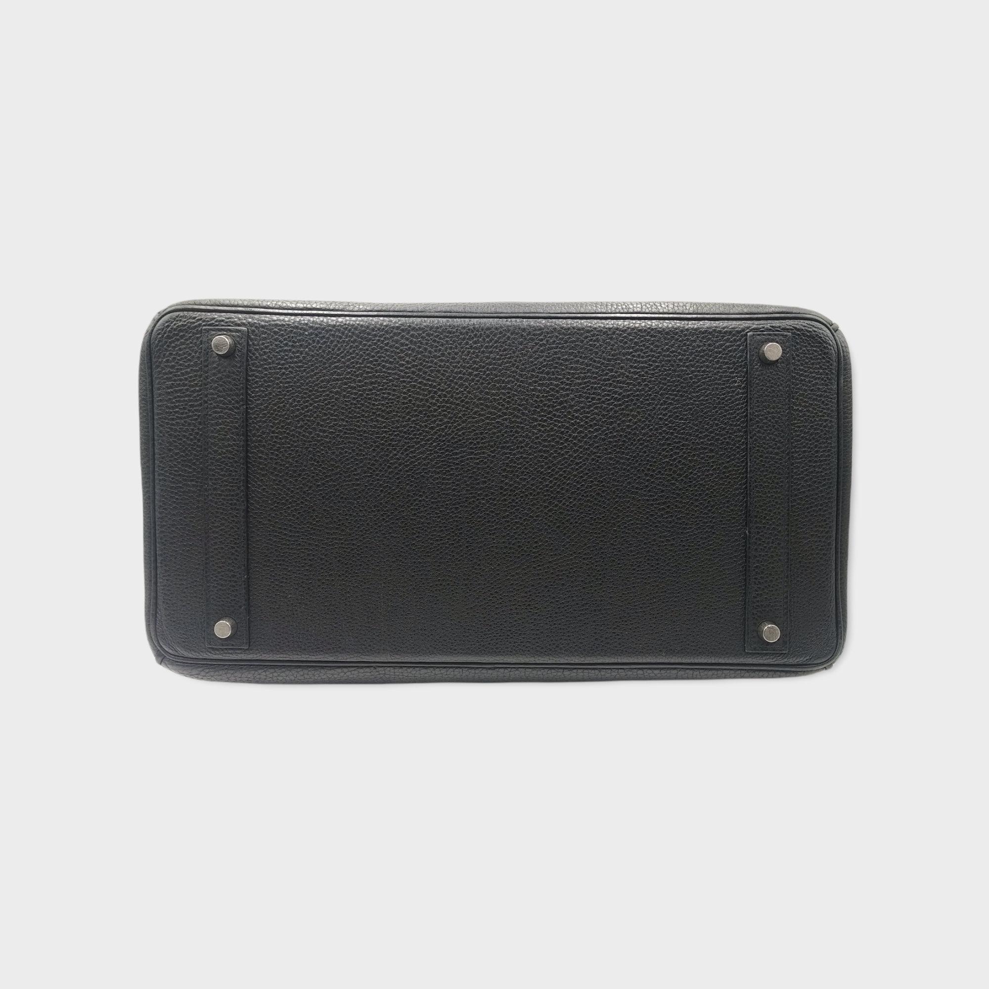 Hermès 40 cm Black Togo Leather Palladium Plated Birkin Bag 4