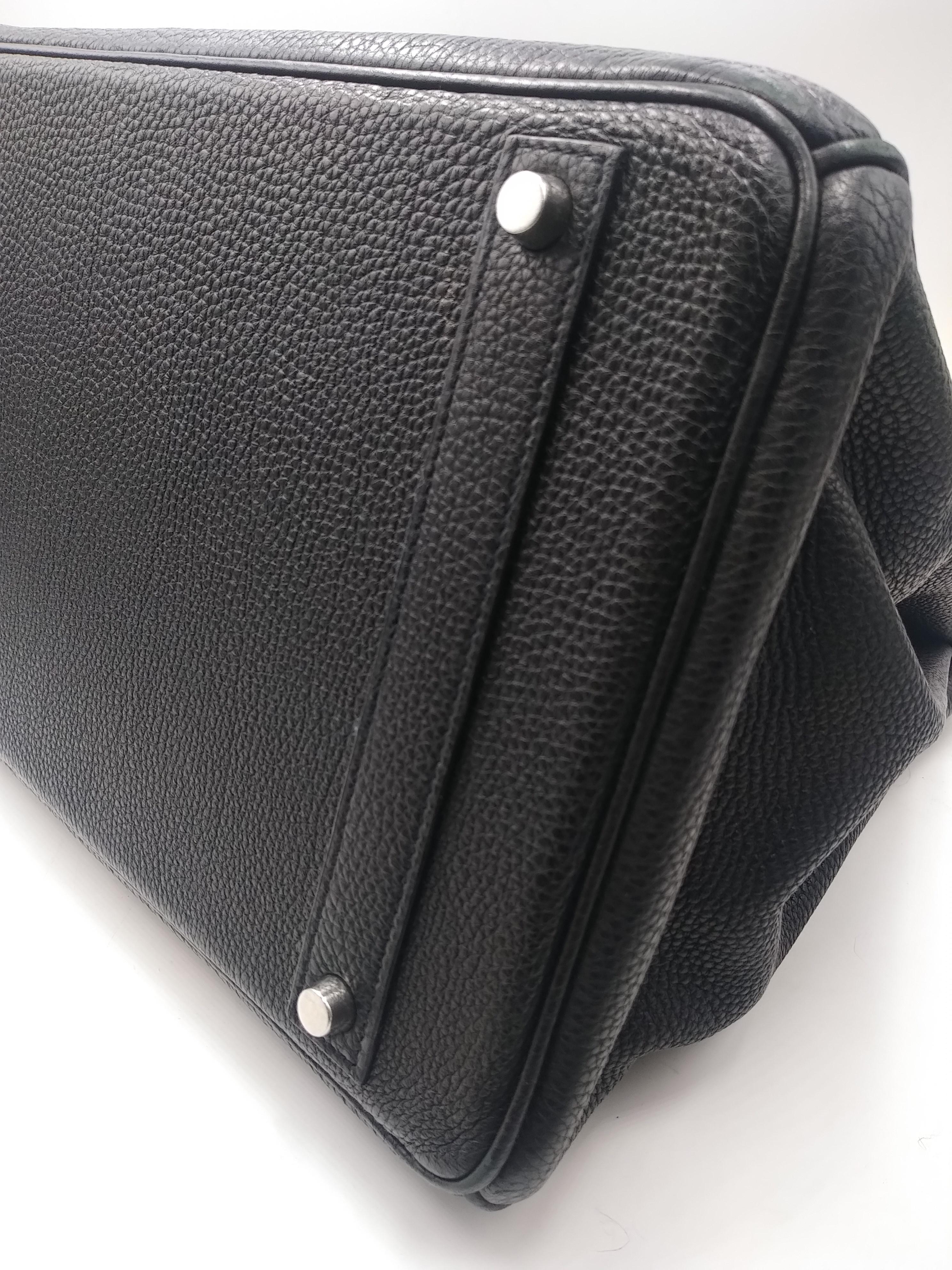 Hermès 40 cm Black Togo Leather Palladium Plated Birkin Bag 5