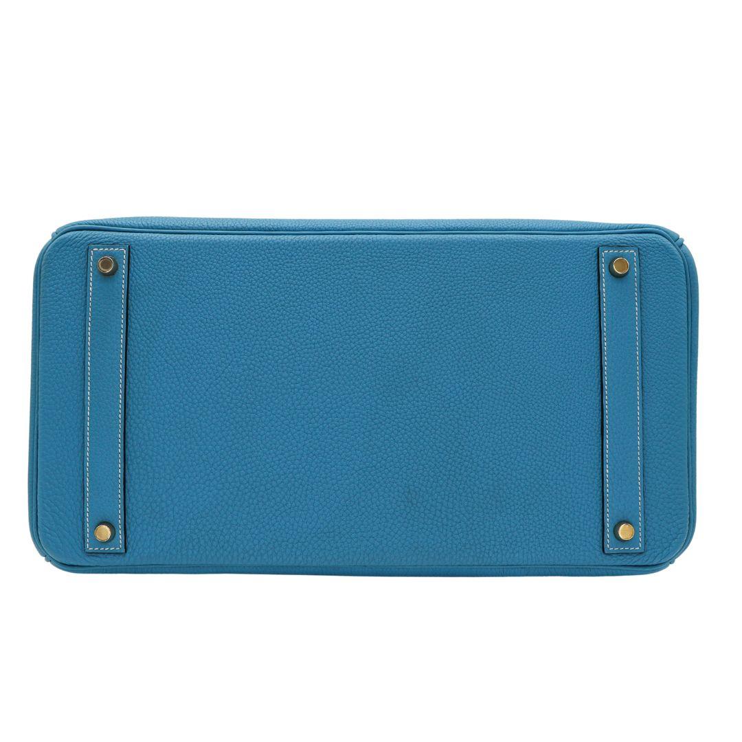 Hermès 40cm Birkin Bleu Jean Togo Leather Gold Hardware In New Condition In Santa Rosa Beach, FL