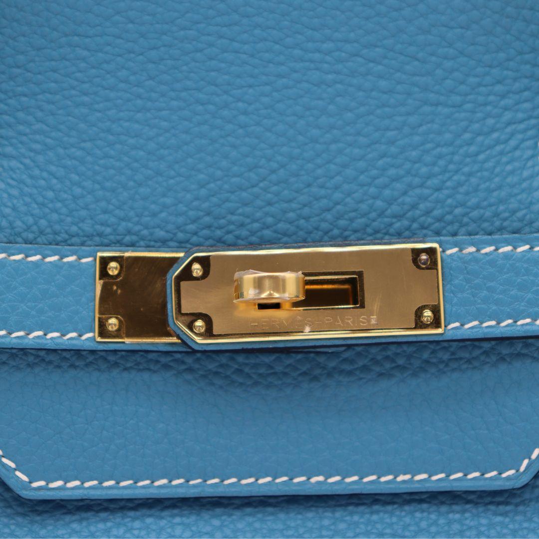 Women's Hermès 40cm Birkin Bleu Jean Togo Leather Gold Hardware