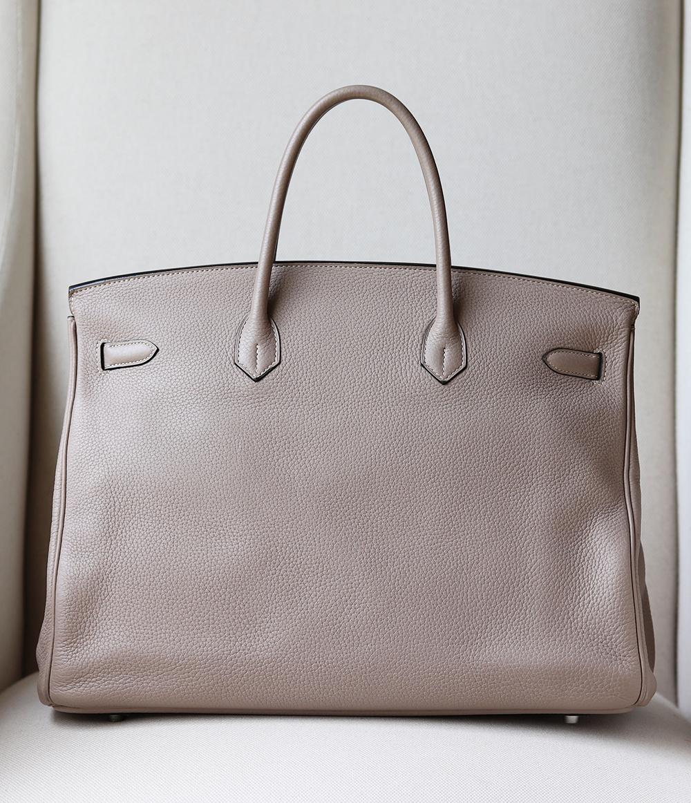 Gray Hermès 40cm Clemence Palladium H/W Birkin Bag For Sale