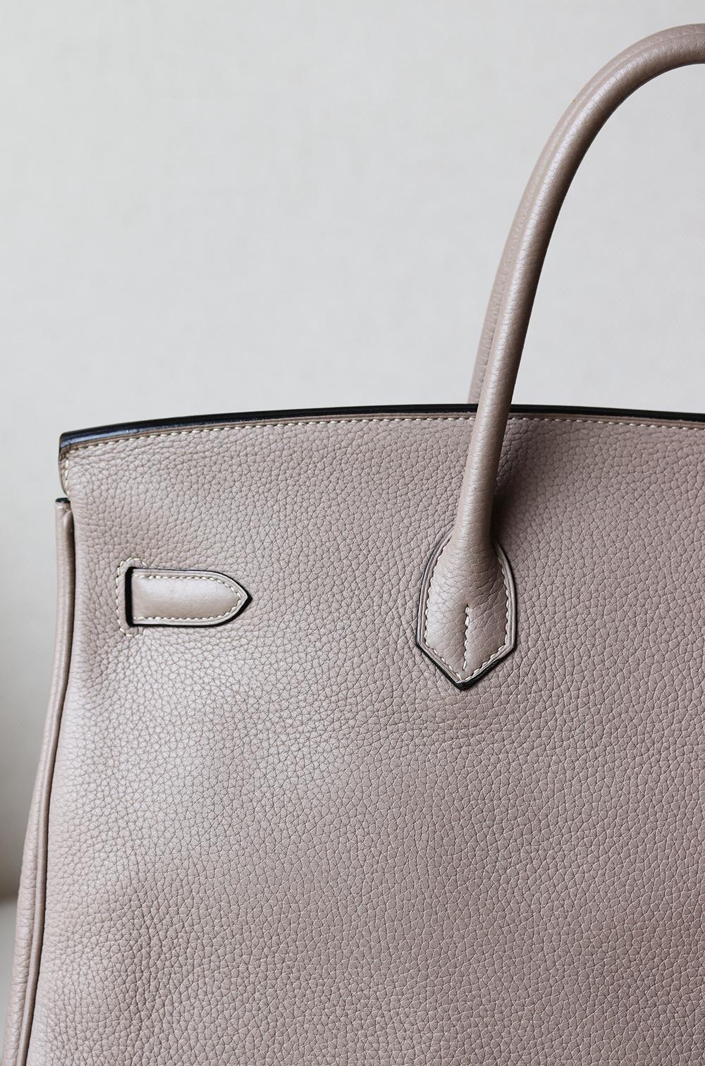Hermès 40cm Clemence Palladium H/W Birkin Bag In Excellent Condition For Sale In London, GB