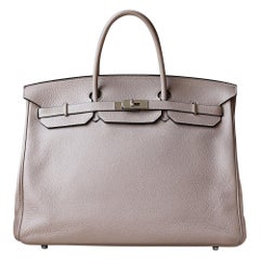 Hermès 40cm Clemence Palladium H/W Birkin Bag