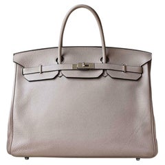Hermès 40CM Clemence Palladium H/W Birkin Bag