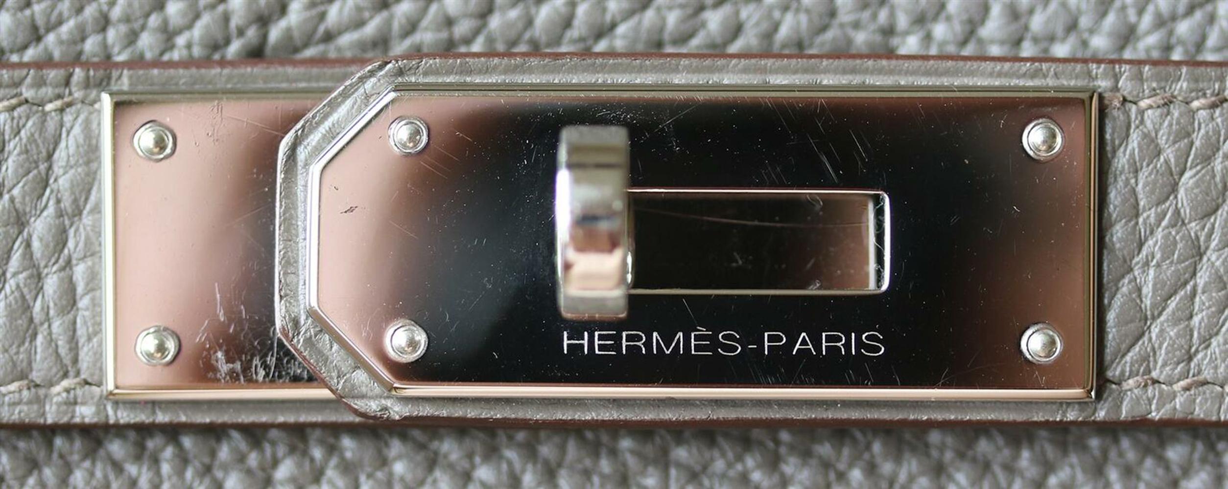 Hermès 40cm Etain Clemence Palladium H/W Kelly Retourne Bag 2