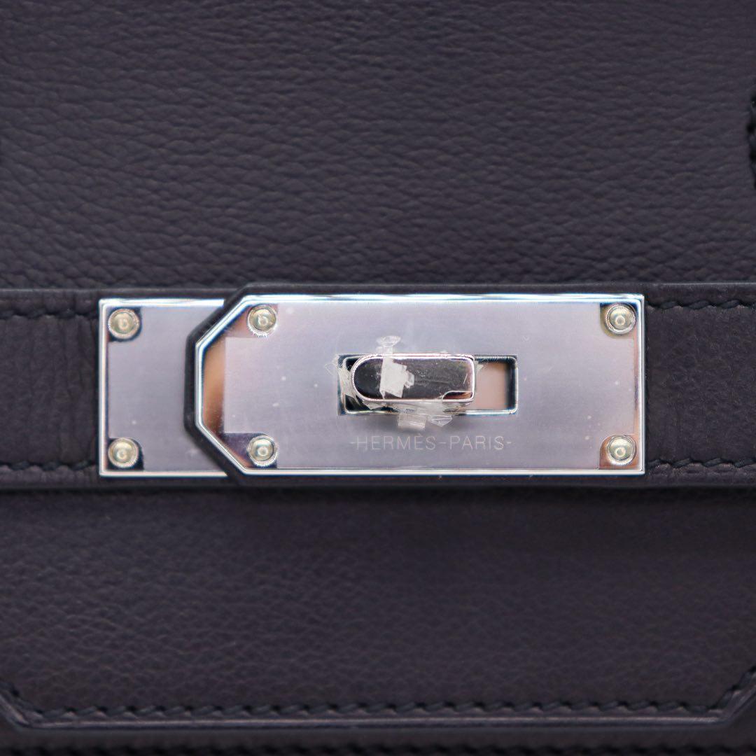 Hermès 40cm HAC Schwarz Toile/Swift Leder Palladium Hardware Damen im Angebot