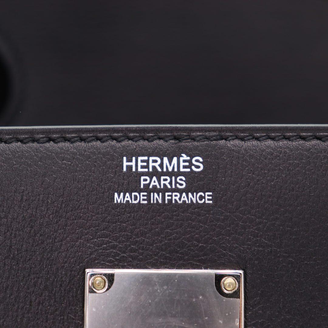 Hermès 40cm HAC Schwarz Toile/Swift Leder Palladium Hardware im Angebot 1