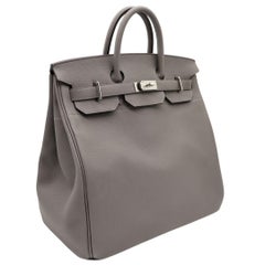 Hermès 40cm HAC Gris Meyer Togo Leather Palladium Hardware