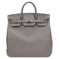 Hermès 40cm HAC Gris Meyers Togo Leather Palladium Hardware