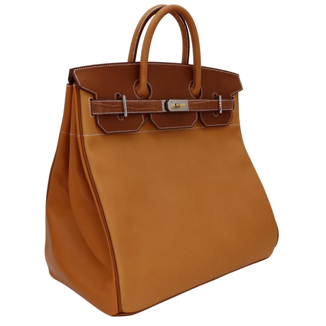 Marque : Hermès
Style : HAC
Taille : 40cm
Couleur : Patchwork 
Matière : Barénia/Vache/Butler/Sable naturel/Alligator 
Matériel : Matériel Electrum (EHW)
Dimensions : 16