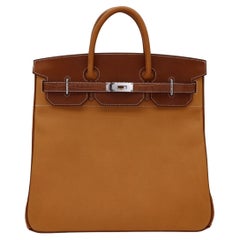 Hermès 40cm HAC Patchwork Barenia/Vache/Butler/ Natural Sable/ Electrum Hardware