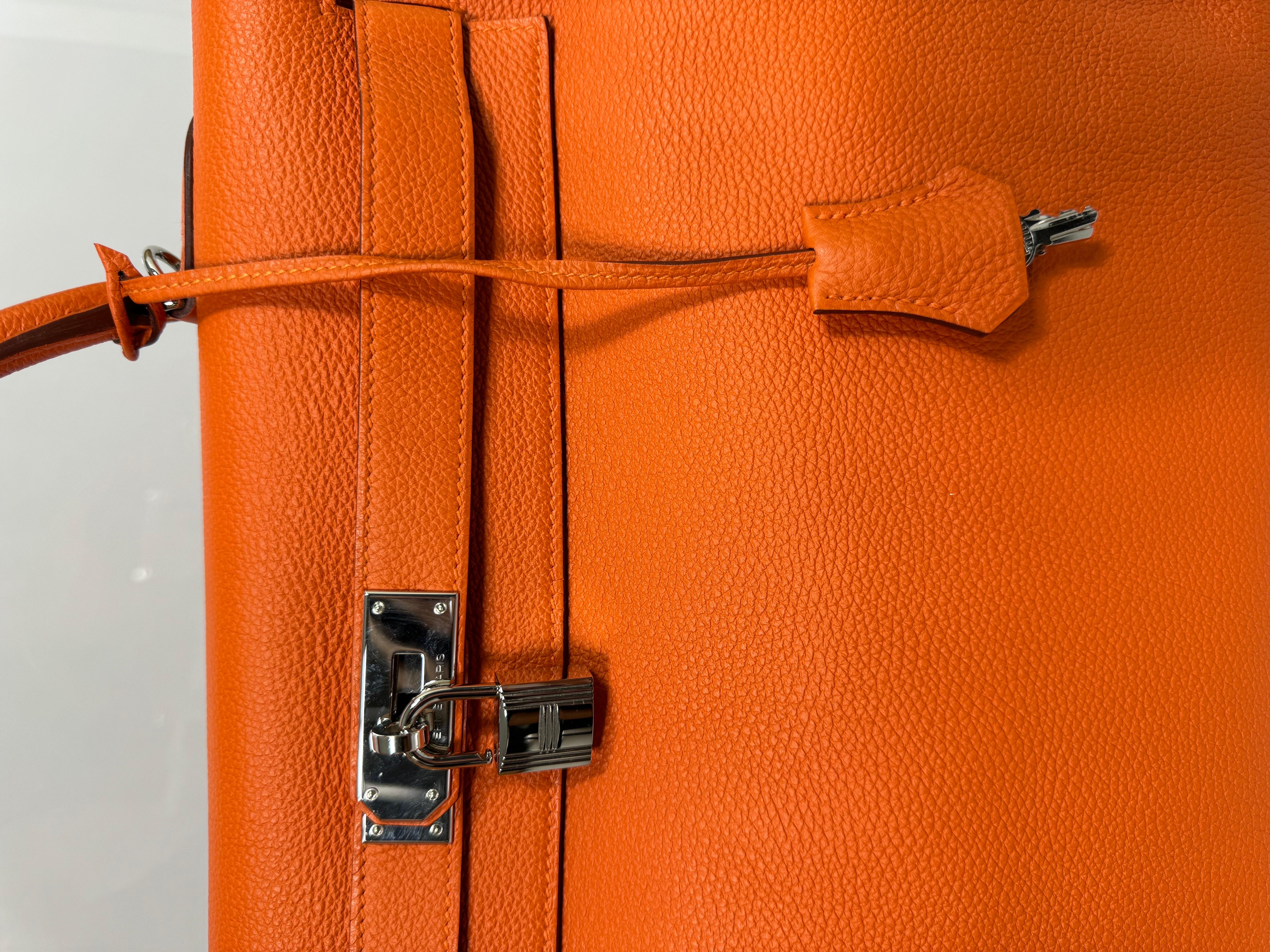 Hermes 40cm Orange Togo Kelly Retourne-2011-SHW For Sale 8
