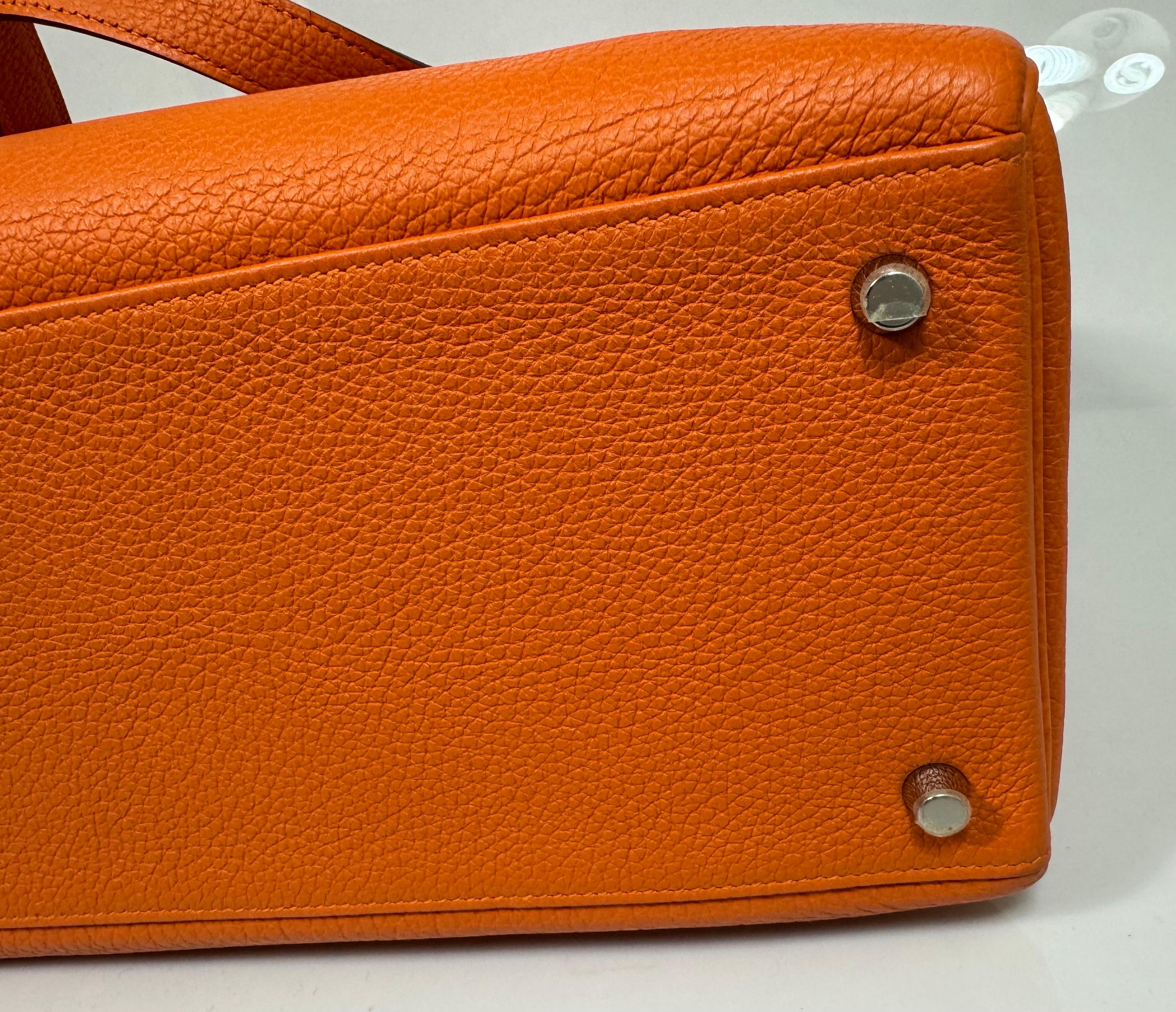 Hermes 40cm Orange Togo Kelly Retourne-2011-SHW For Sale 9