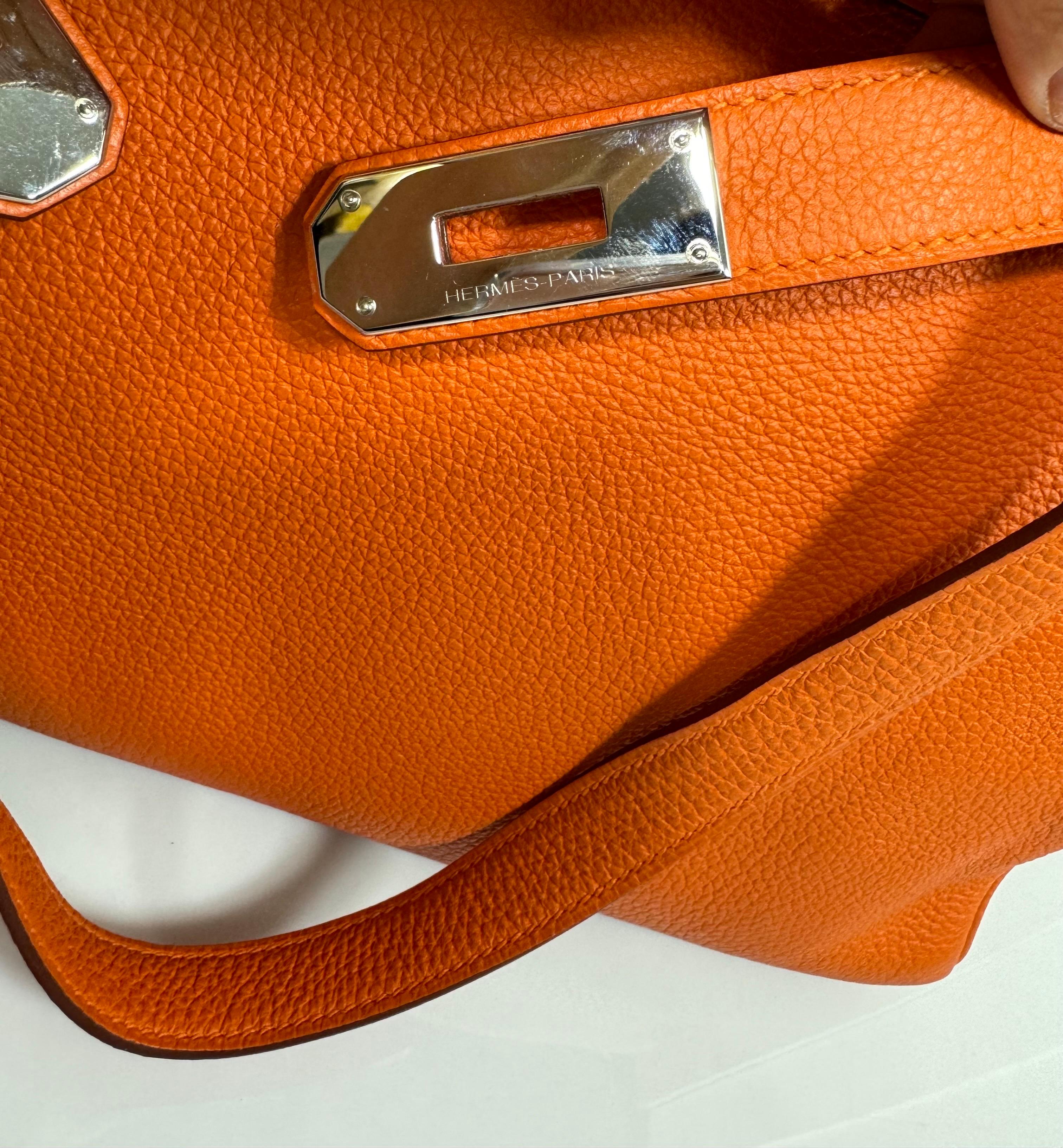 Hermes 40cm Orange Togo Kelly Retourne-2011-SHW For Sale 14