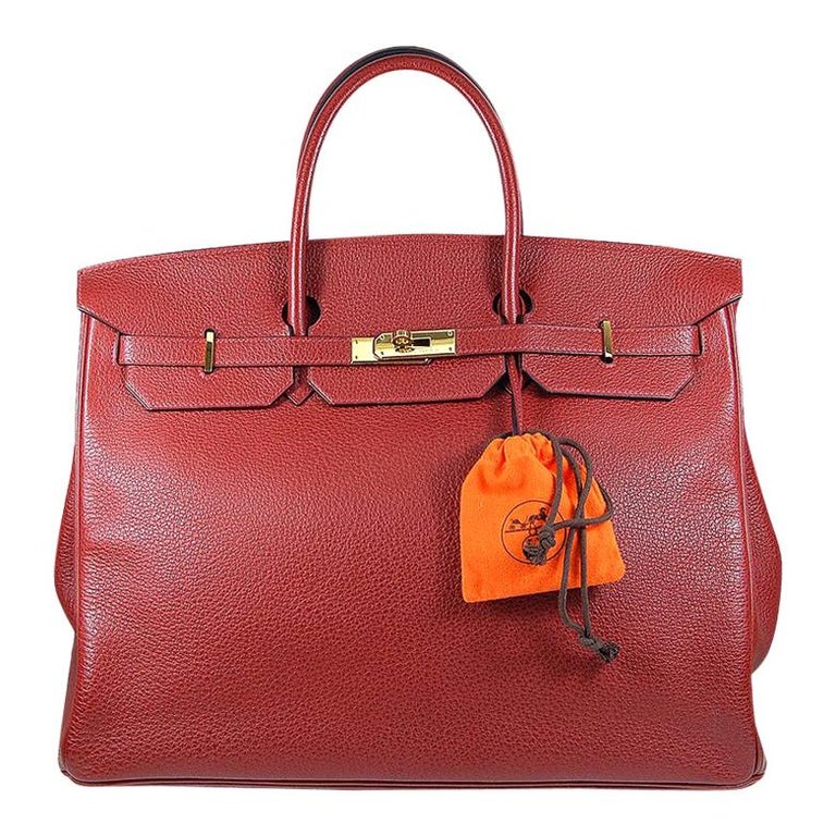 Hermes 40cm Red Birkin Bag For Sale at 1stdibs