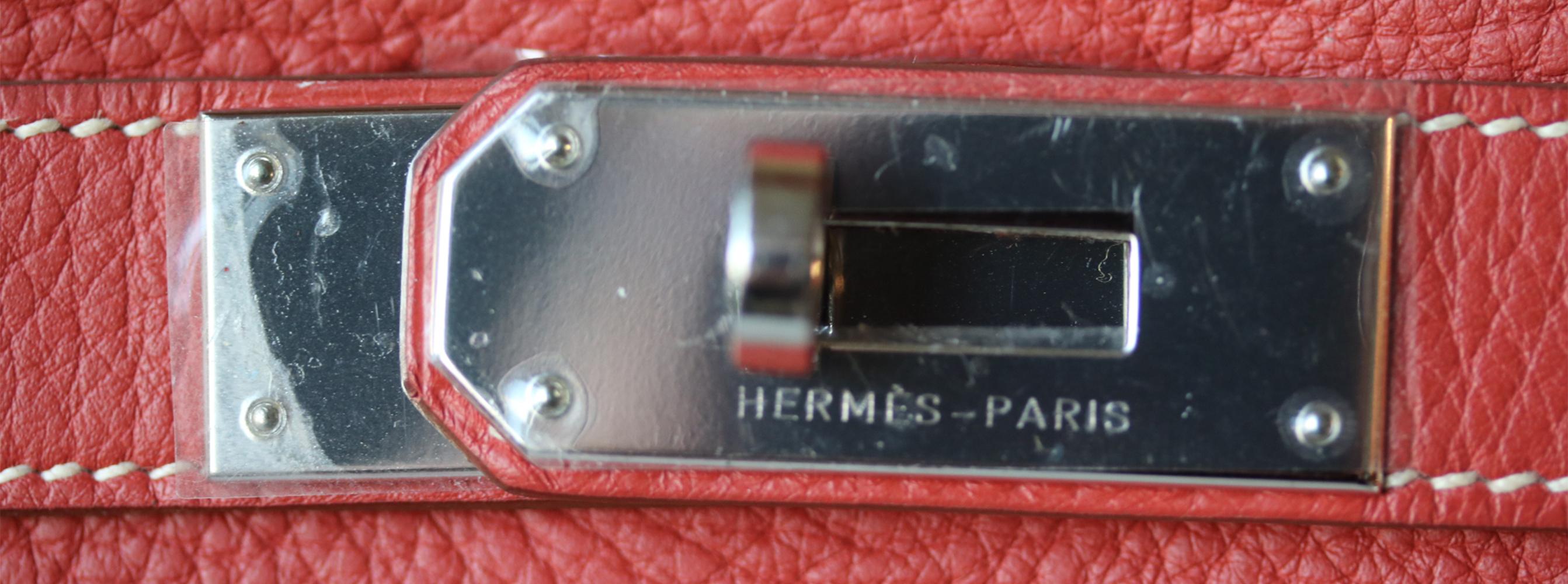 Hermès 40CM Rouge Duchesse Clemence Palladium H/W Kelly Retourne Bag 2