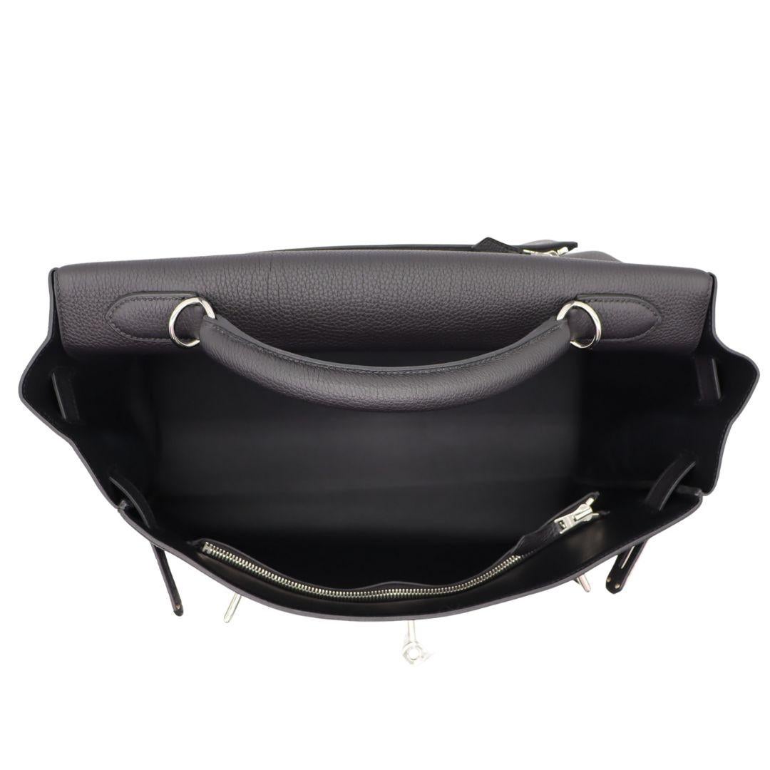 Hermès 42cm Kelly Maxi Black Togo Leather Palladium Hardware For Sale 2