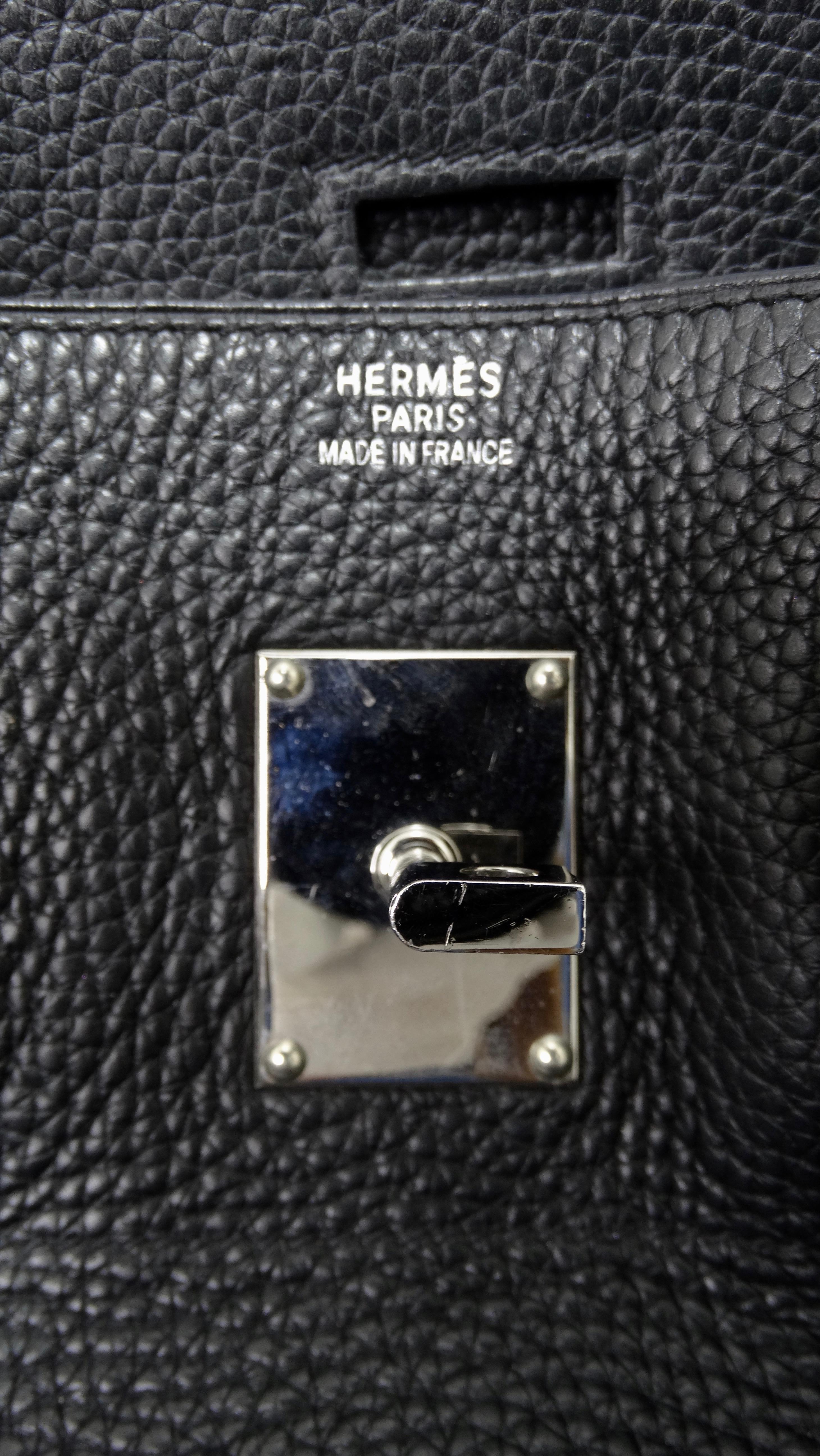 Hérmes 42cm Noir Clemence JPG Shoulder Birkin  For Sale 5