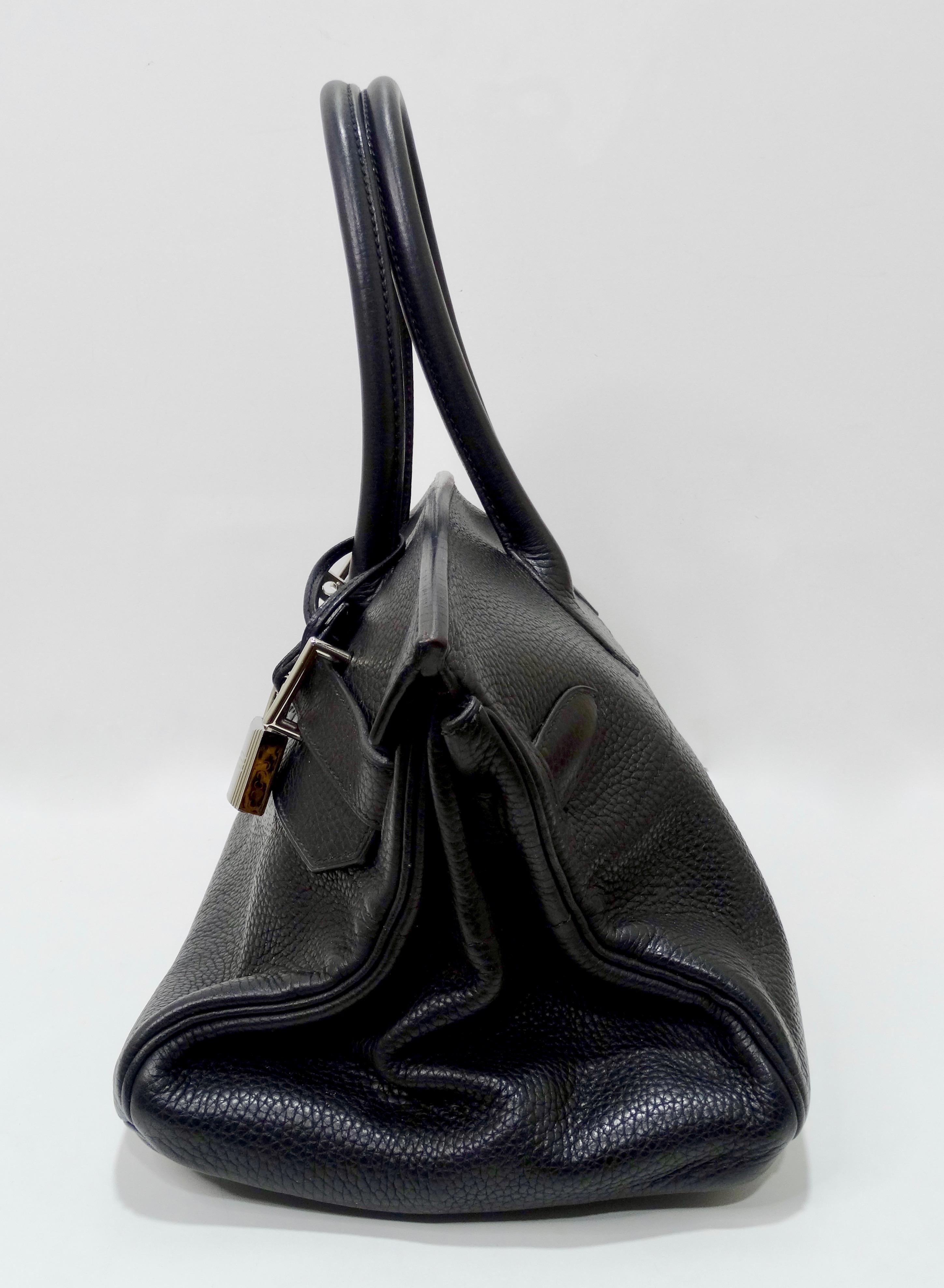Hérmes 42cm Noir Clemence JPG Shoulder Birkin  For Sale 7