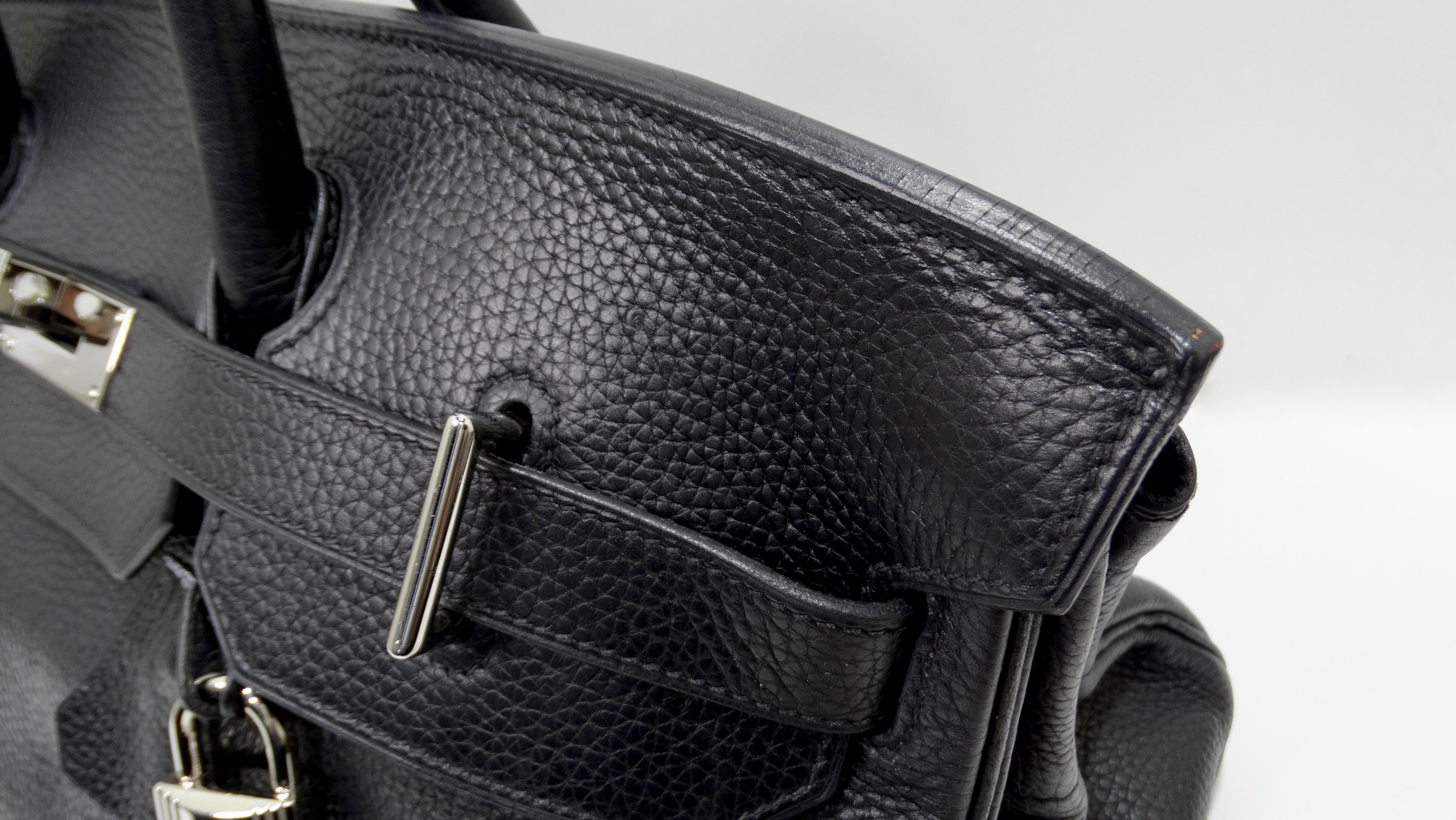 Hérmes 42cm Noir Clemence JPG Shoulder Birkin  For Sale 8