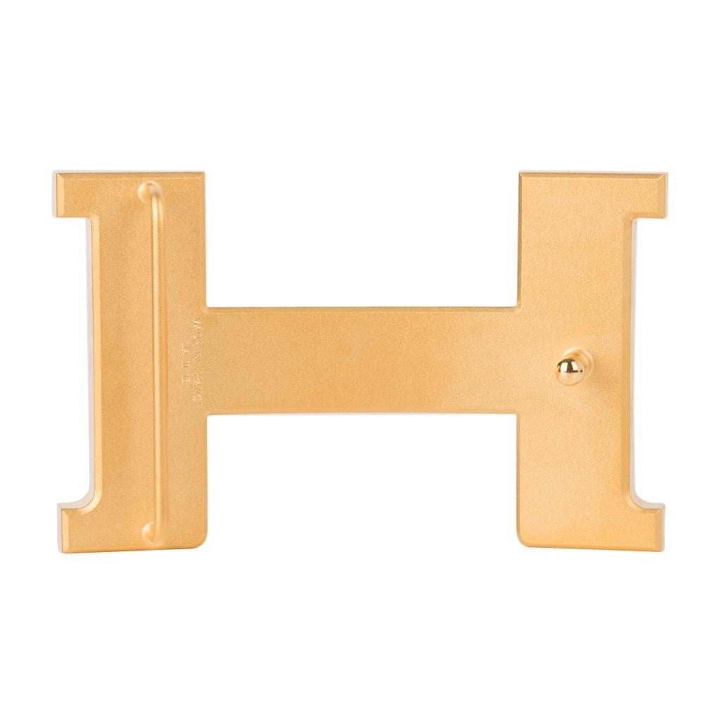 Women's or Men's Hermes 42mm Constance Belt Orange / Gold Brushed Gold Buckle 100 New w/Box