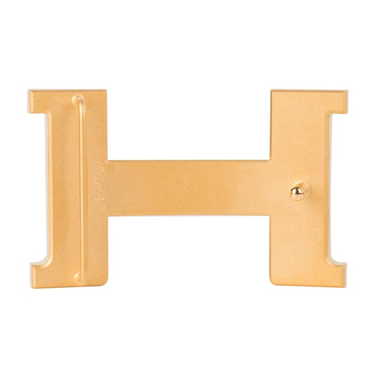 Hermes 42mm Constance Belt Orange / Gold Brushed Gold Buckle 100 New w