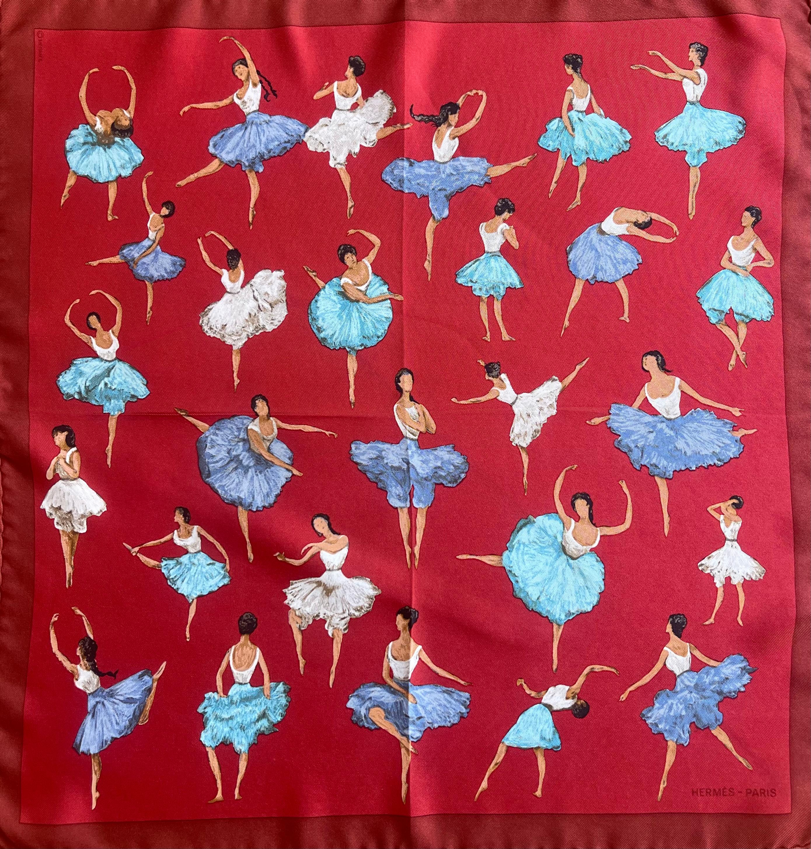 Red Hermès 43cm Silk Scarf 