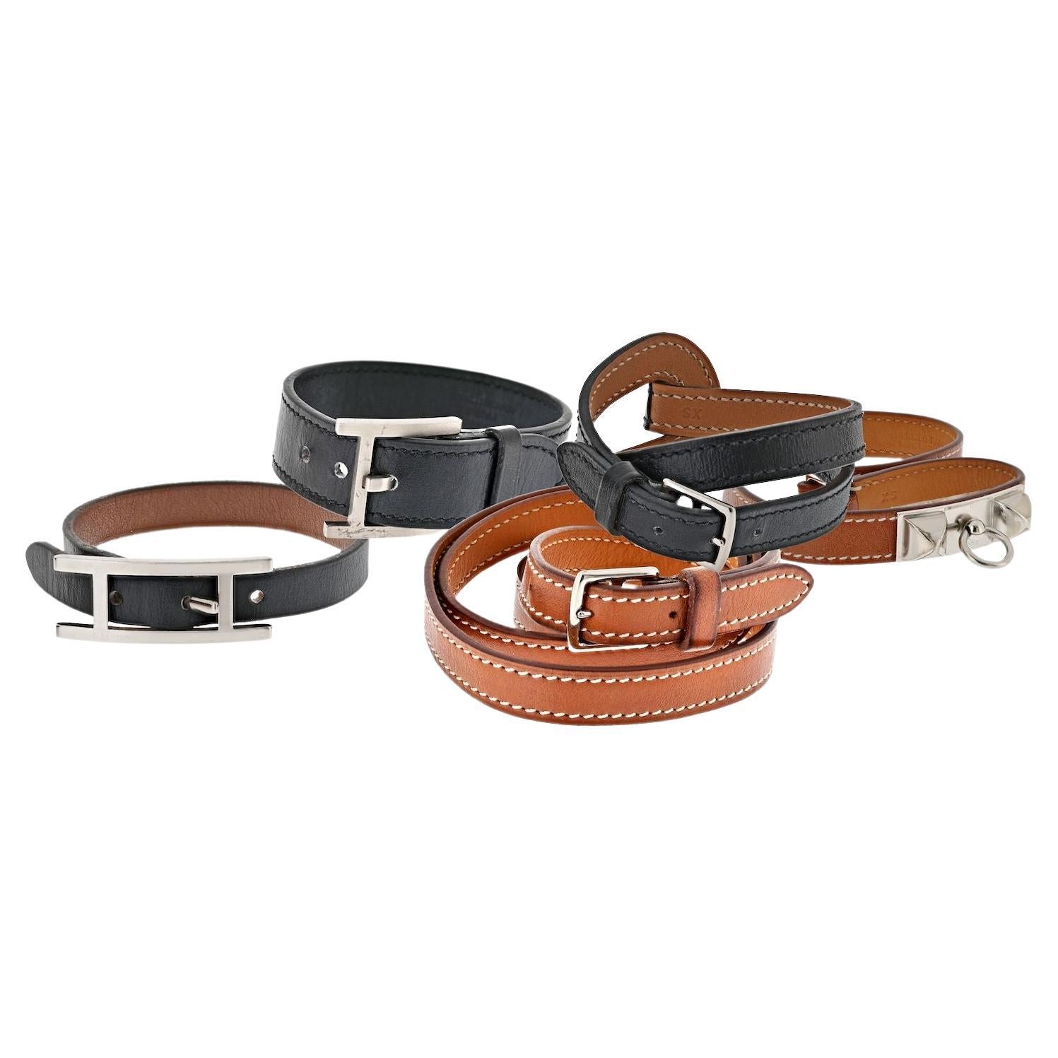 Hermes 5 Leather Bracelets For Sale