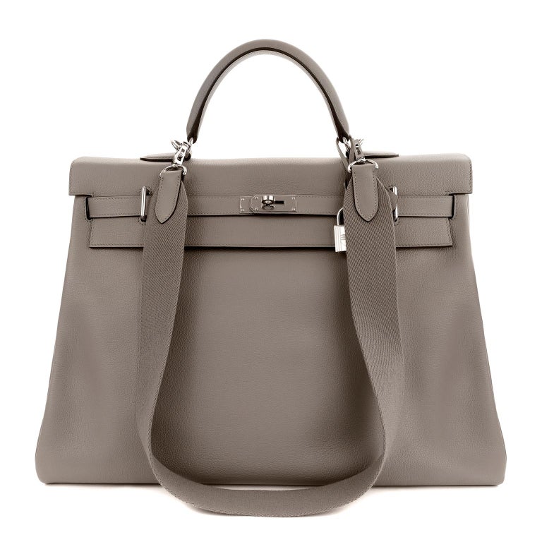 Hermès 50 cm Grey Evercolor Voyage Travel Kelly