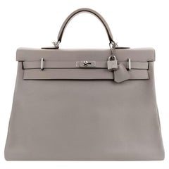 Hermès 50 cm Grau Evercolor Voyage Travel Kelly