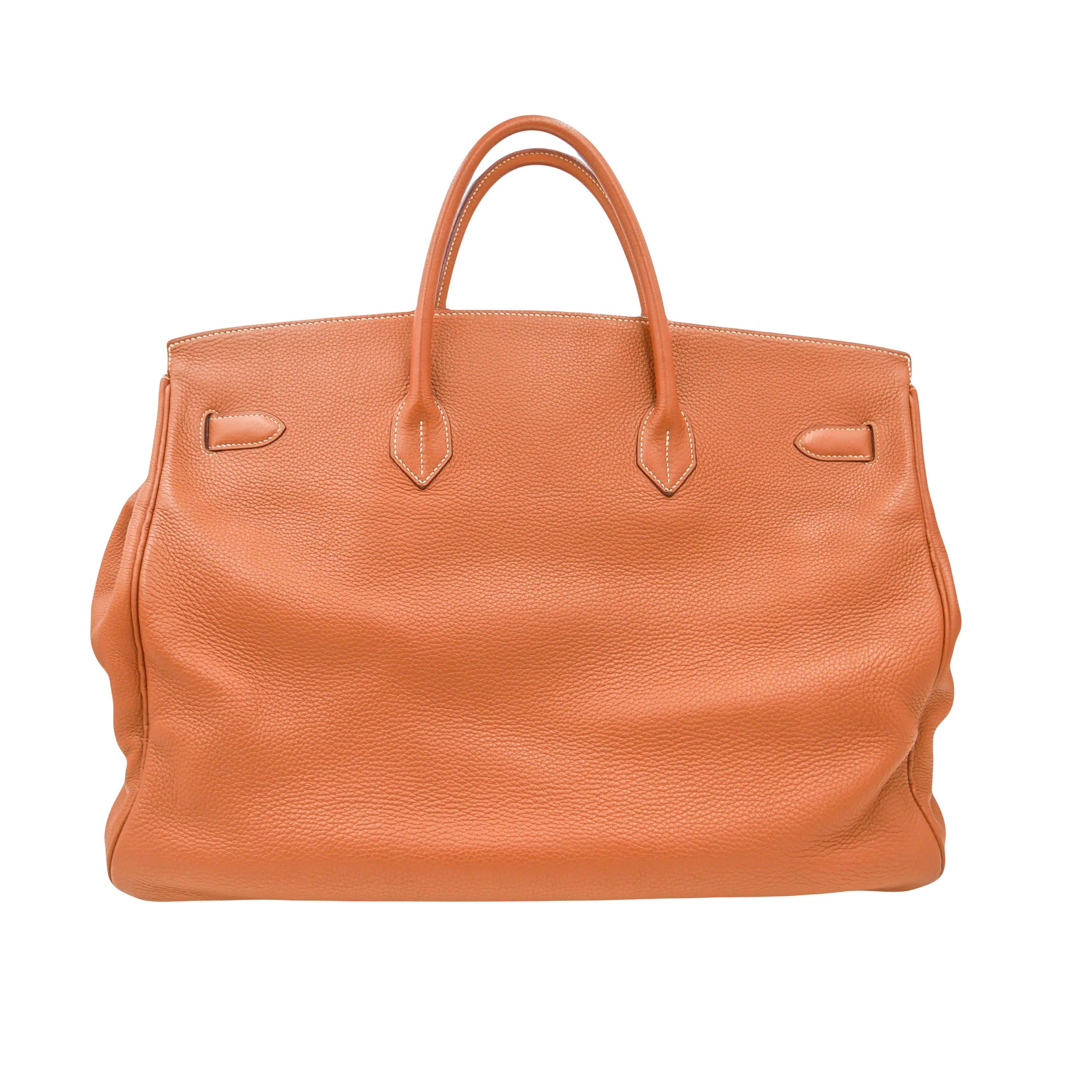 Hermès 50cm Birkin Gold Togo Palladium Hardware In Good Condition In Santa Rosa Beach, FL