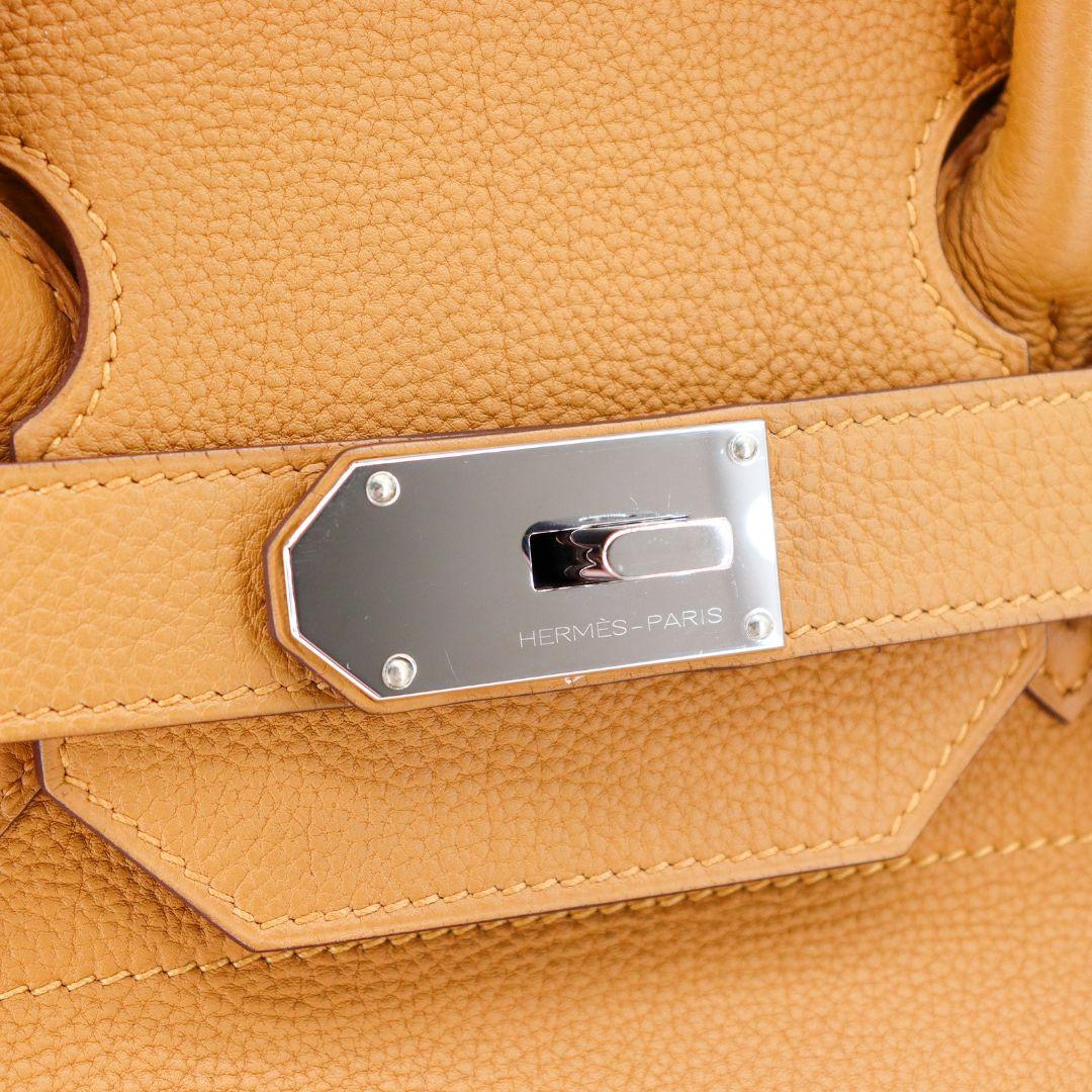 Hermès 50cm HAC Caramel Togo Leather Palladium Hardware In New Condition For Sale In Santa Rosa Beach, FL
