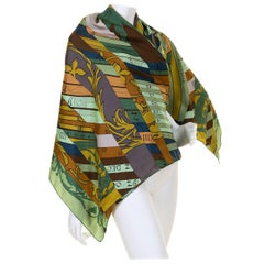Hermes 55in x 55in Silk Shawl 'Astrologie Nouvelle' by Cyrille Diatkine - Rare