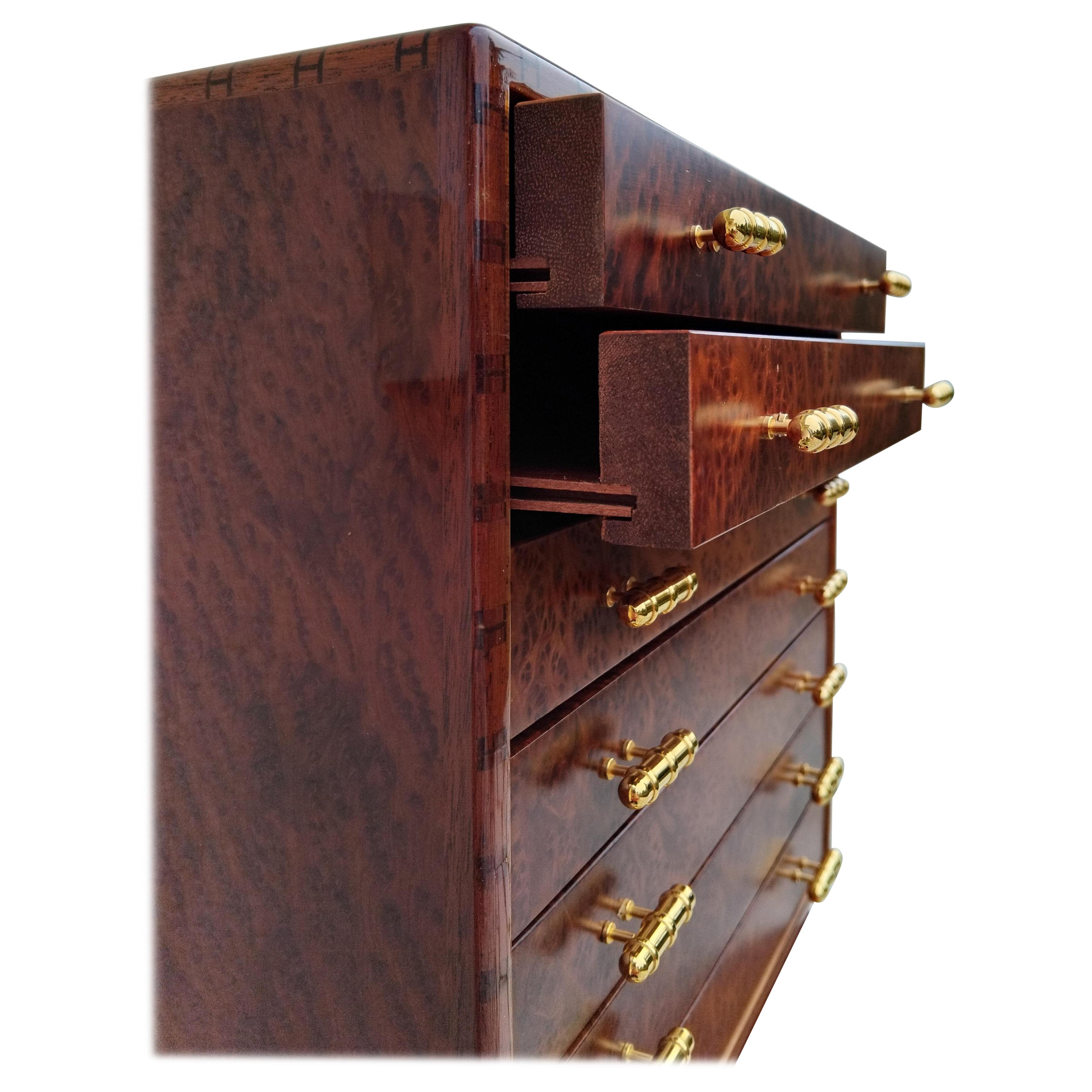 Hermès 7 Drawers Chest Semainier in Wood for Scarves or Jewels For Sale 9