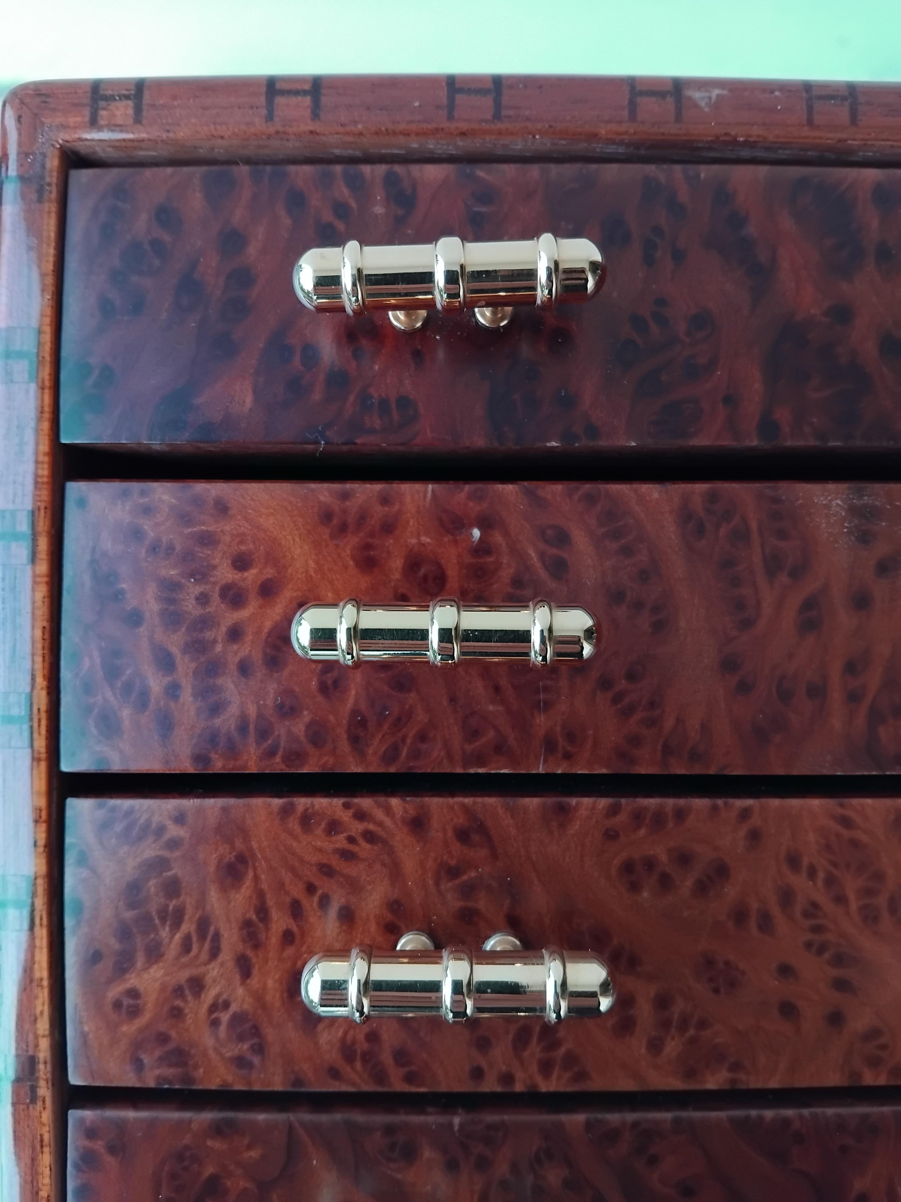 Hermès 7 Drawers Chest Semainier in Wood for Scarves or Jewels For Sale 10
