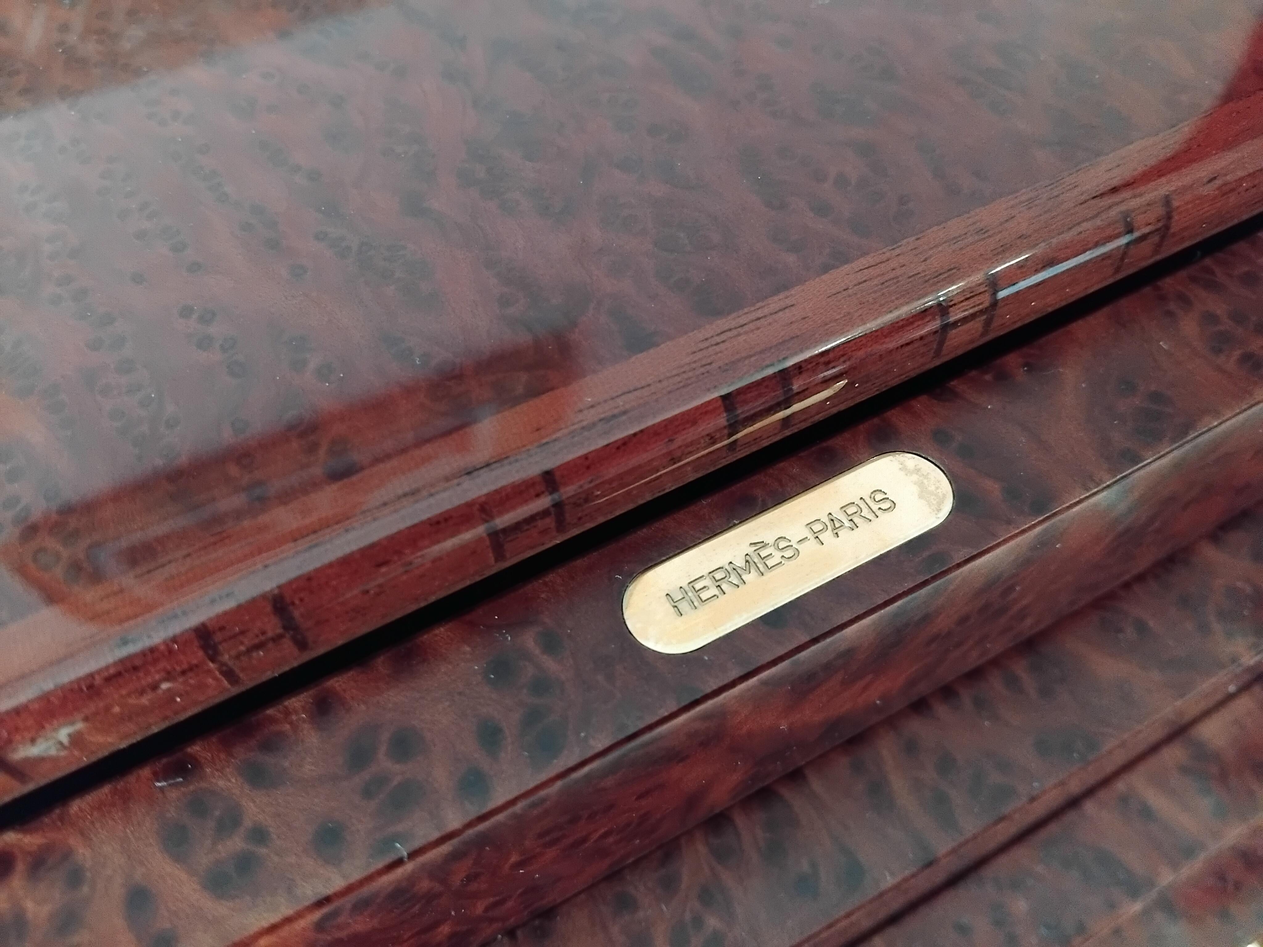 Brown Hermès 7 Drawers Chest Semainier in Wood for Scarves or Jewels For Sale