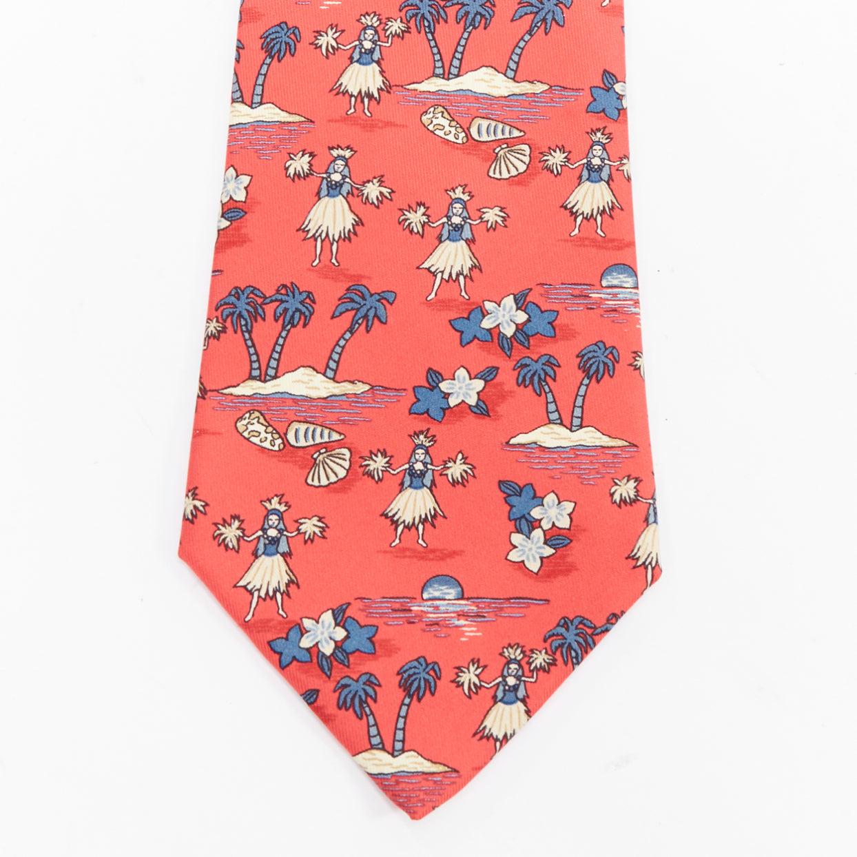 HERMES 7554 SA corbata de seda roja azul estampado fauna chica hula hawaiana
Referencia: TGAS/E00705
Marca: Hermes
Model No: 7554 SA
Material: Seda
Color: Rojo, Azul
Patrón: Dibujos animados
Forro: Seda roja
Detalles adicionales: Chicas hula