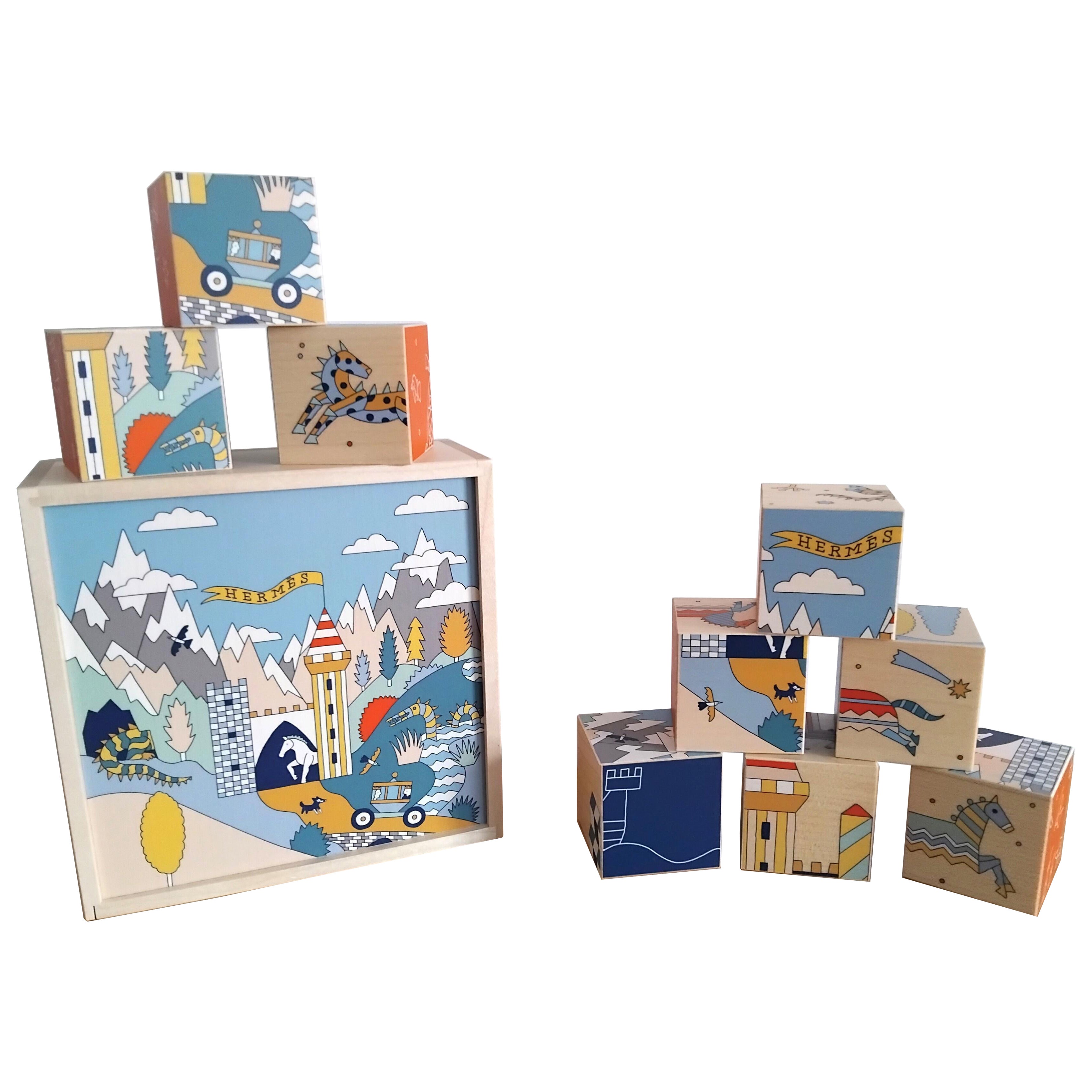 Hermès 9 Holz Würfel Spiel Puzzle Epopee im Angebot