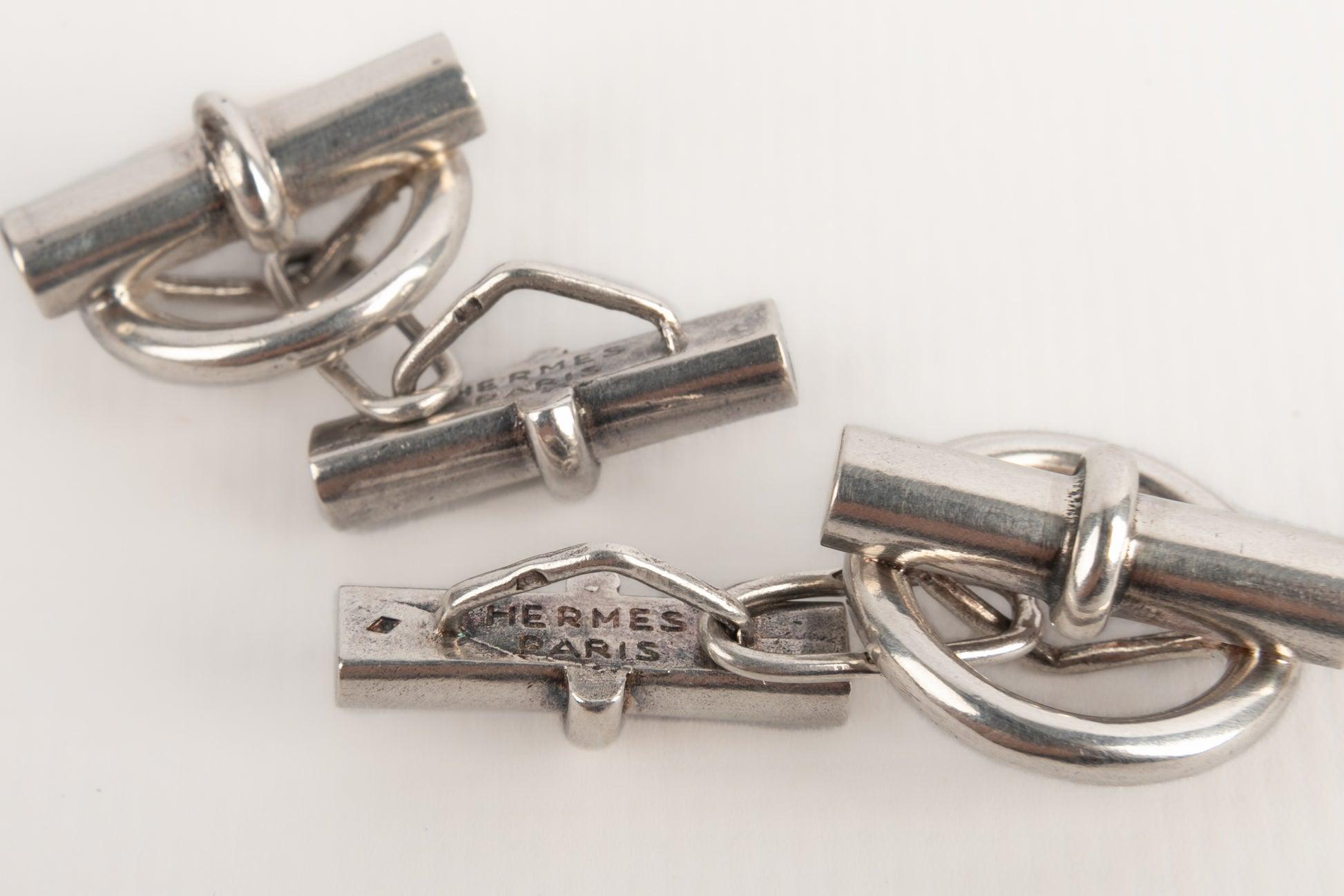 Boutons de manchette en argent 925 Hermès 1