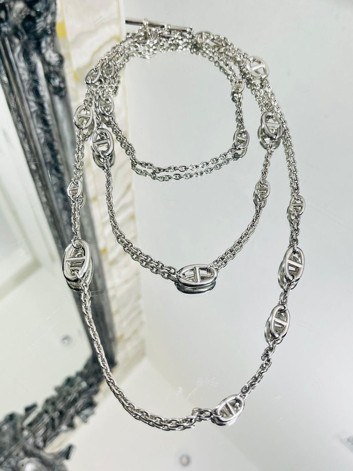 hermes silver chain necklace