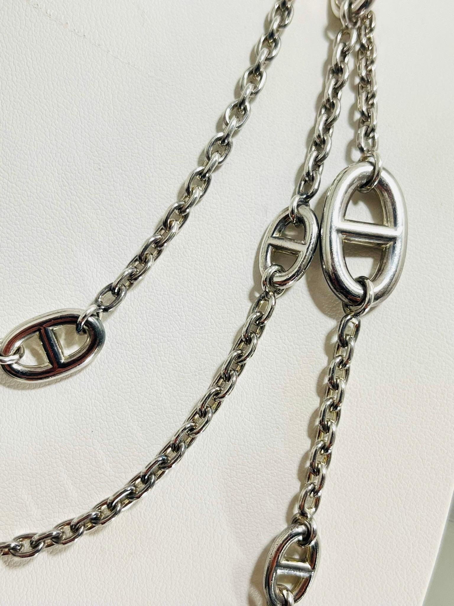 Women's Hermes 925 Sterling Silver Extra Long Farondole Necklace