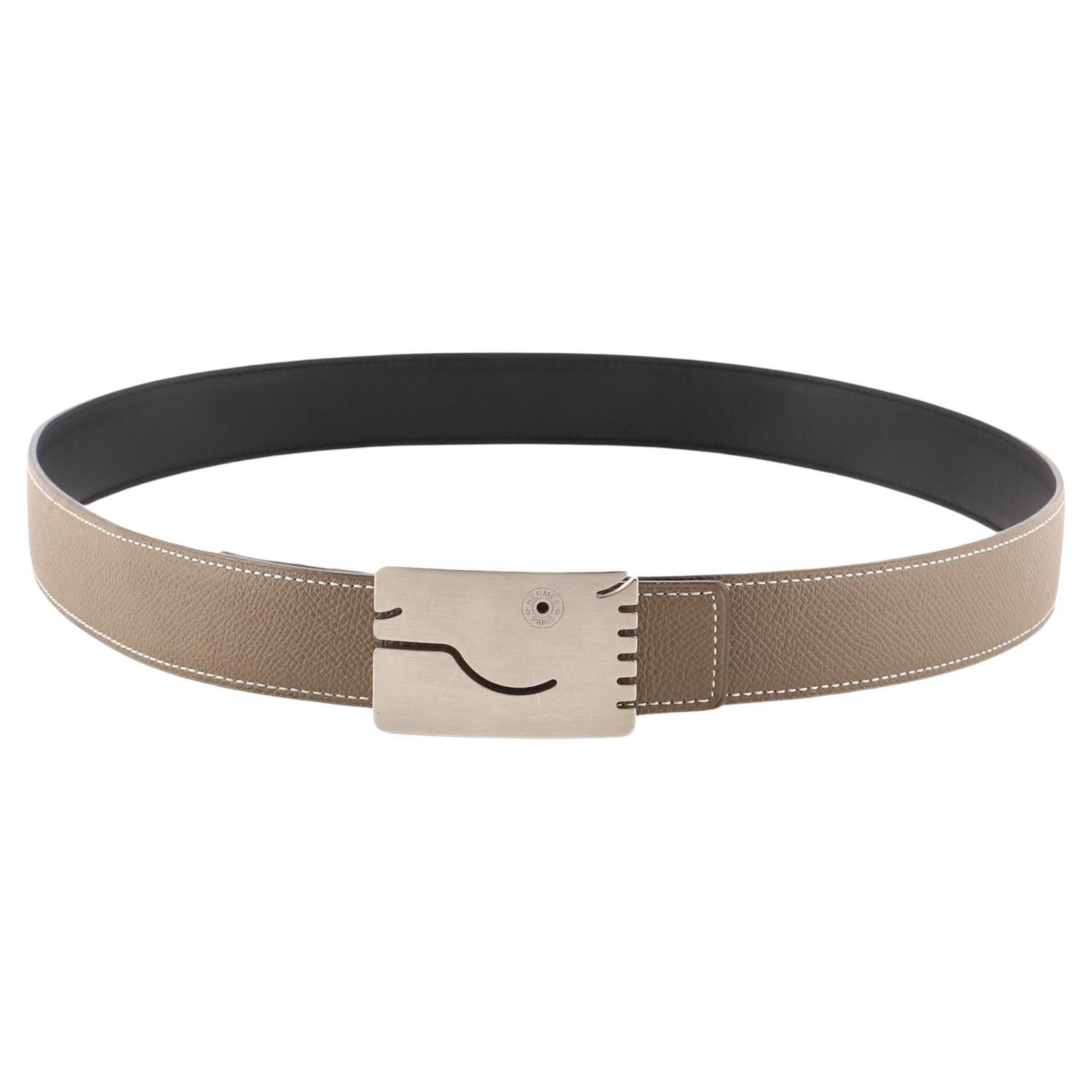 New in Box Hermes Green Blue Atolle Lock Belt For Sale at 1stDibs