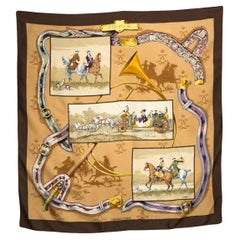 Hermes A Cor et A Cri by Charles J. Hallo Silk Scarf