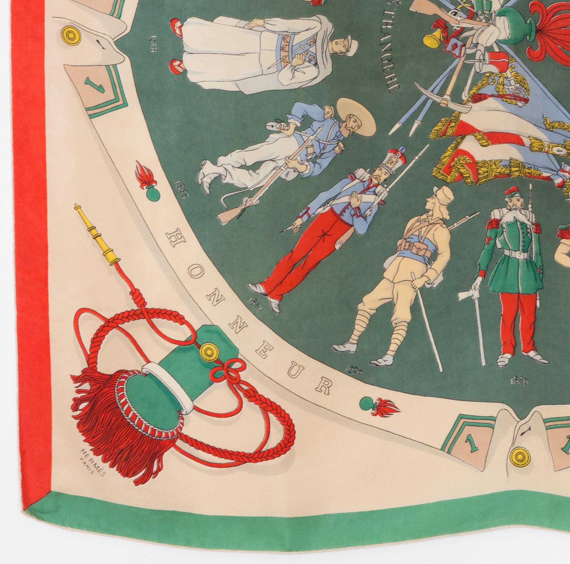 Hermes A La Gloire de La Legion Etrangere Silk Scarf In Good Condition In Paris, FR