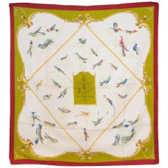 Vintage Hermes A La volière Des Dames by Hugo Grygkar silk scarf