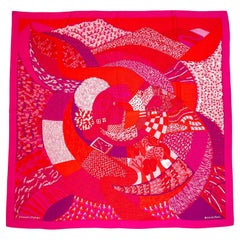 Hermes "À Travers Champs" Silk and Cashmere Large Scarf/Shawl